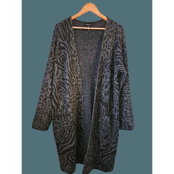 2/$35 Fortune + Ivy Womens Zebra/Animal Print Open Front Cardigan Long Sleeve XL - Picture 1 of 8